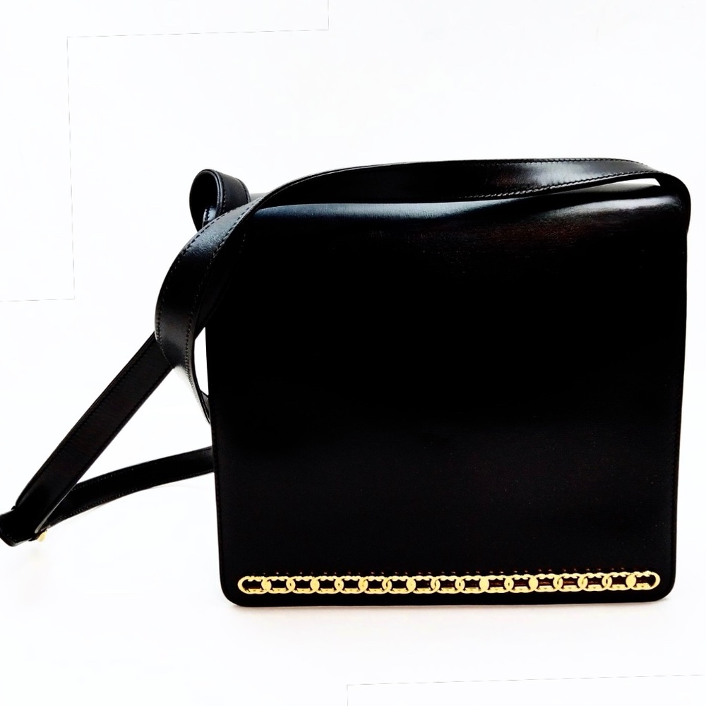 GUCCI Vintage Black Leather Crossbody